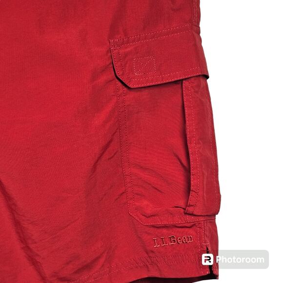 LL Bean Men's Red Classic Supplex Cargo 10" Sport Shorts in Red, NWT, Size XXL - Picture 3 of 12